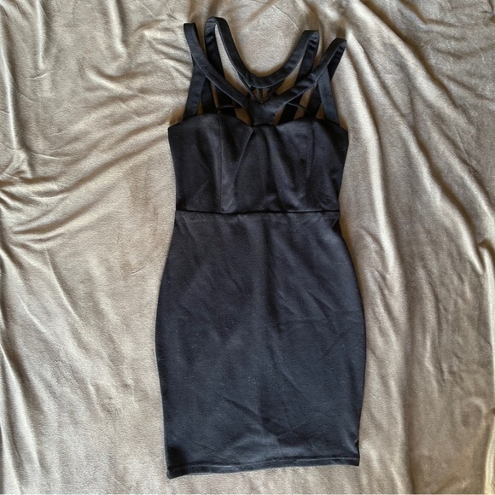 Avec Black Strappy Mini Dress